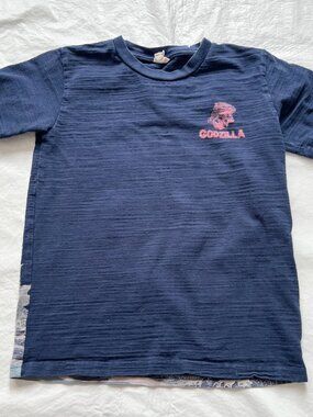 Godzilla T-Shirt Thirty-six Views of Mt. Fuji Hokusai kids large 150 navy blue